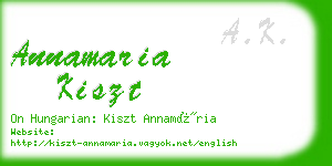 annamaria kiszt business card